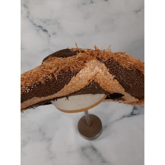 MAVERICK Distressed Straw Western Cowboy Hat One Size 7"X 8" inside measurements - Picture 8 of 11